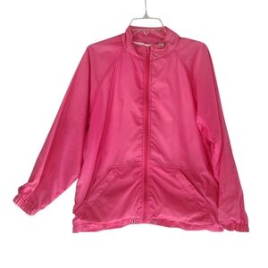 Vintage Laura Gayle Bright Pink Windbreaker Jacket — 90s Nylon — Women’s Medium